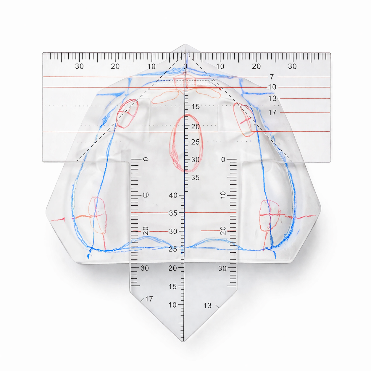 New Dental Denture Ruler T-scale Drawing And Alignment Examination Orthodontic Symmetry Measurements Multifunctional