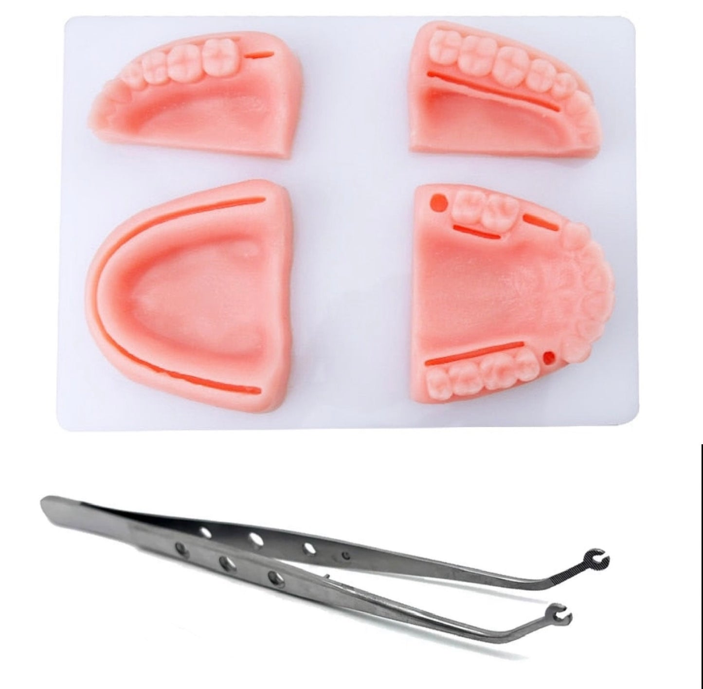 Suturing Tweezer - Dental Surgical Suture Tweezer Tip With Hole Operation Stitching Tweezer Suture Corn Tweezers Dressing Forceps Serrated Tip