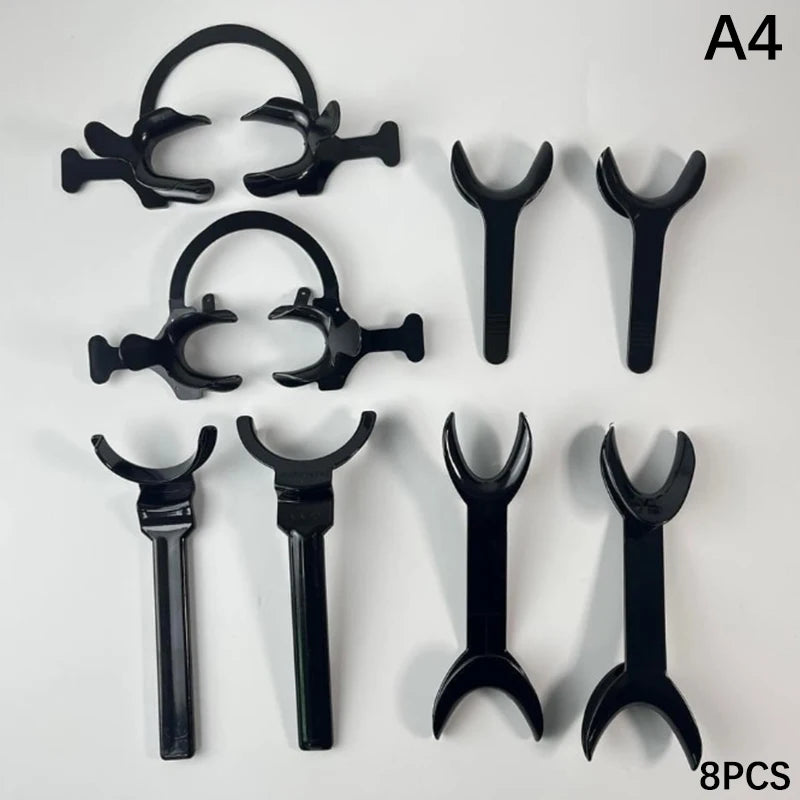 1/8PCS Black Dental Plastic Oral Lip Retractor Upper Lower Mouth Opener Orthodontic Expander Dentist Tools