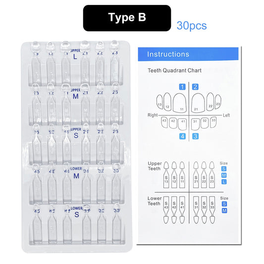 32pcs/Set Dental Veneer Mould Kit Composite Resin Mold Light Cure Autoclave Anterior Front Teeth Mould Teeth Whitening Tools