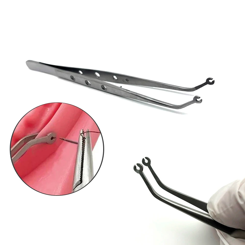 Suturing Tweezer - Dental Surgical Suture Tweezer Tip With Stitching Hole