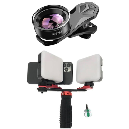 Super macro lens and twin flash holder