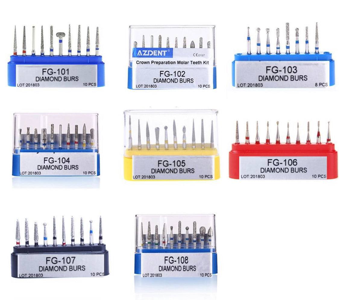 50 Sets Dental Diamantbohrer – 10 Stück/Set Für Hochgeschwindigkeits-Handstück