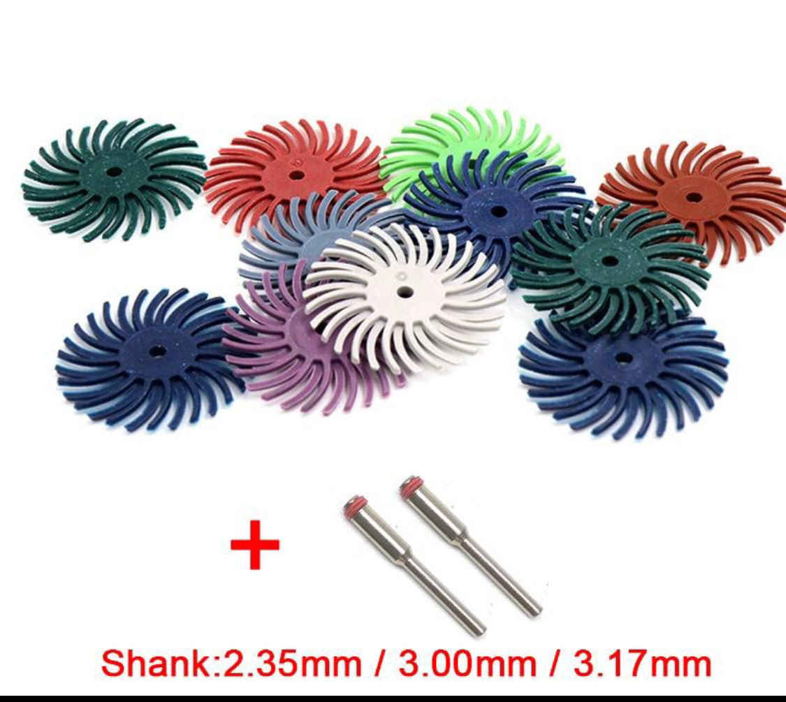 10Pcs Polish Brushes +2 Pcs Mandrel