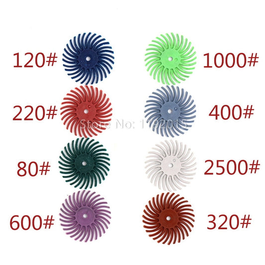 10Pcs Polish Brushes +2 Pcs Mandrel