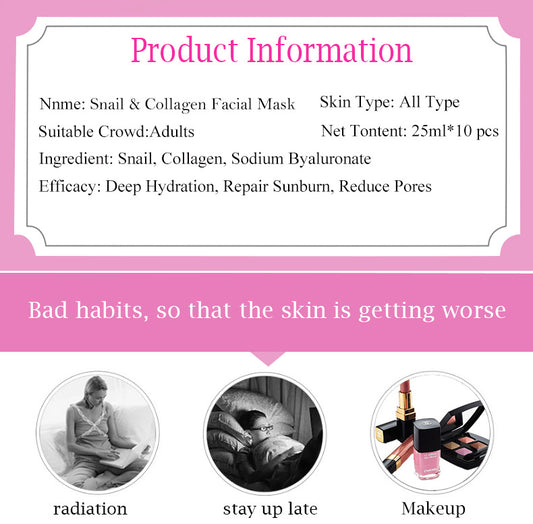 Snail Collagen Extract Face Masks