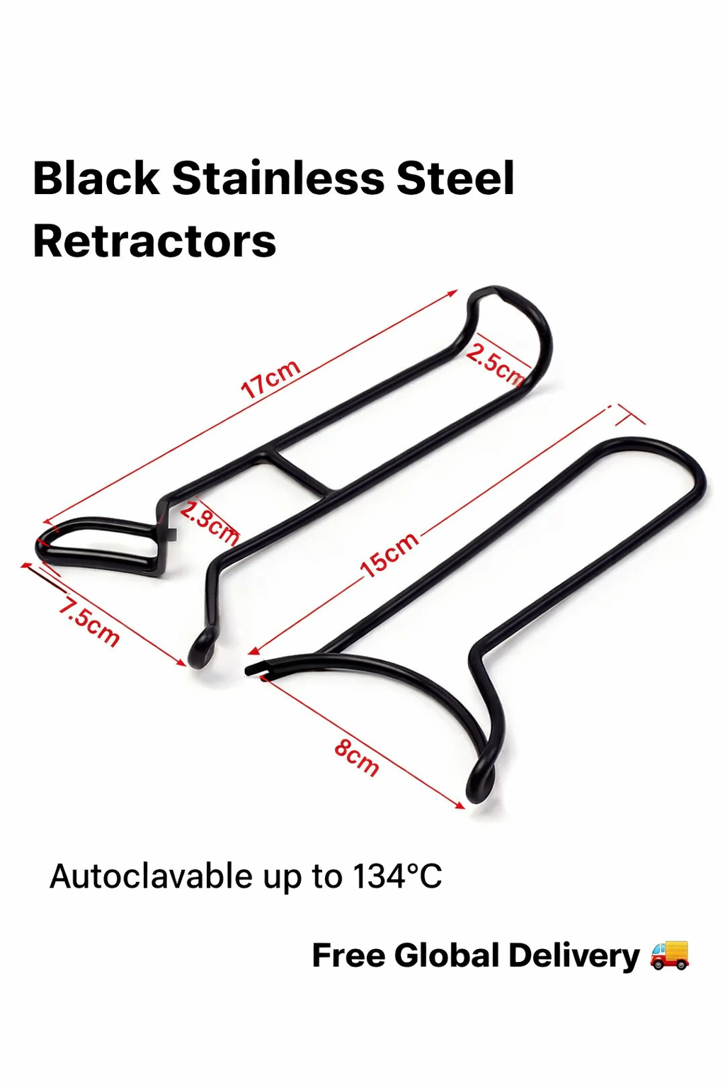 Black / Stainless Steel Retractor