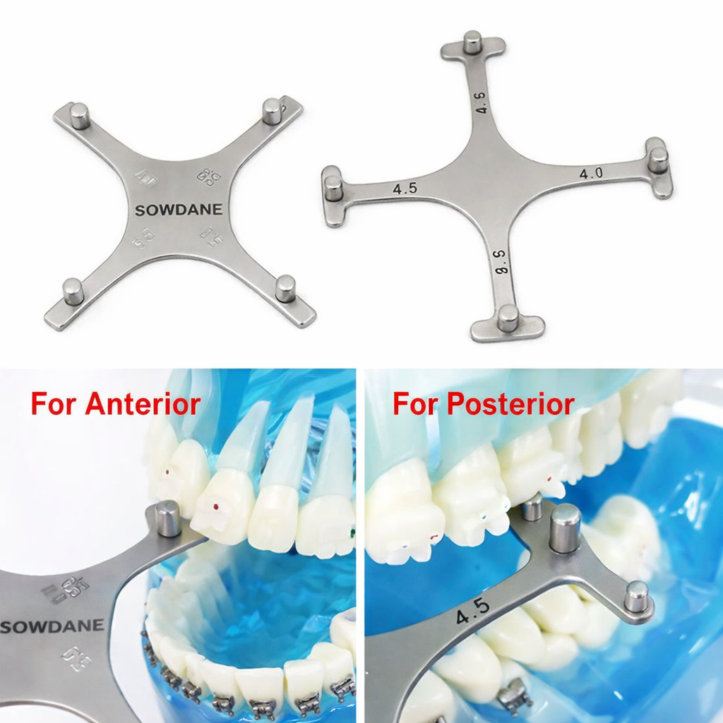 Orthodontic Bracket Positioning Gauge with lead points Cross Type High precision  For Anterior and Posterior