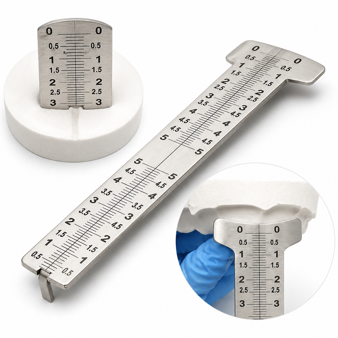 Dental Papilla Gauge Papillameter Stainless Steel Measuring Lip Ruler Dental Lab Tools