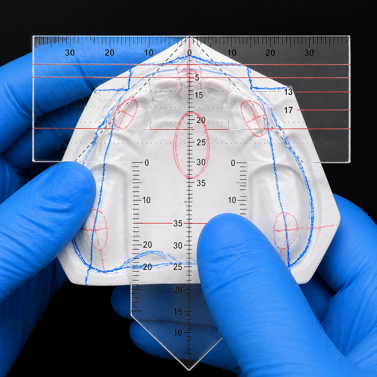 New Dental Denture Ruler T-scale Drawing And Alignment Examination Orthodontic Symmetry Measurements Multifunctional