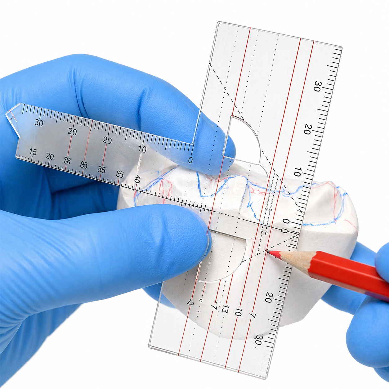 New Dental Denture Ruler T-scale Drawing And Alignment Examination Orthodontic Symmetry Measurements Multifunctional