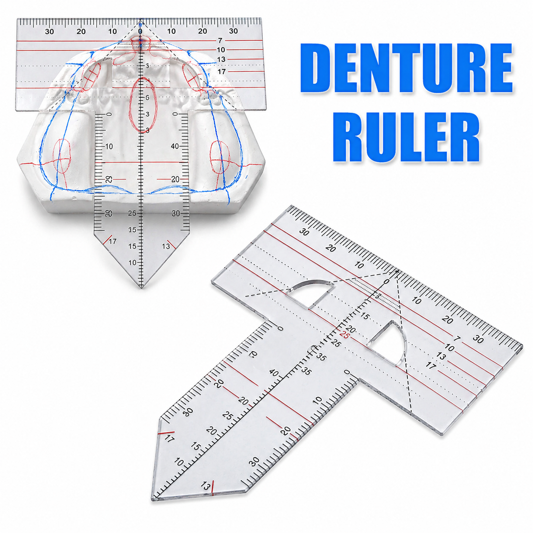 New Dental Denture Ruler T-scale Drawing And Alignment Examination Orthodontic Symmetry Measurements Multifunctional