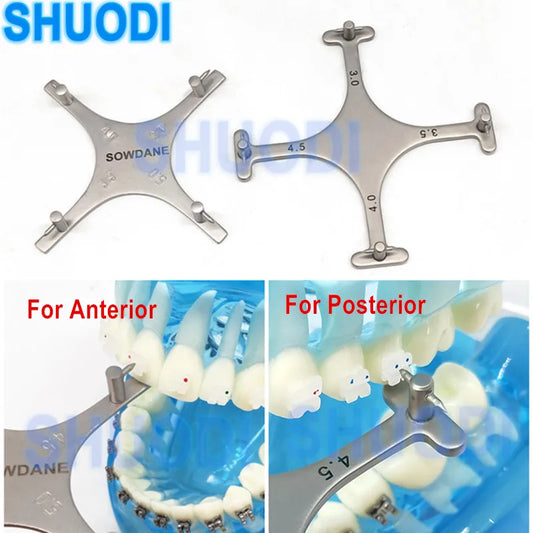 Orthodontic Bracket Positioning Gauge with lead points Cross Type High precision  For Anterior and Posterior