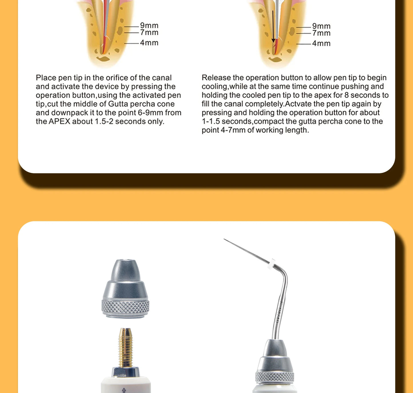 Gutta Percha Obturation System with 2 Tips