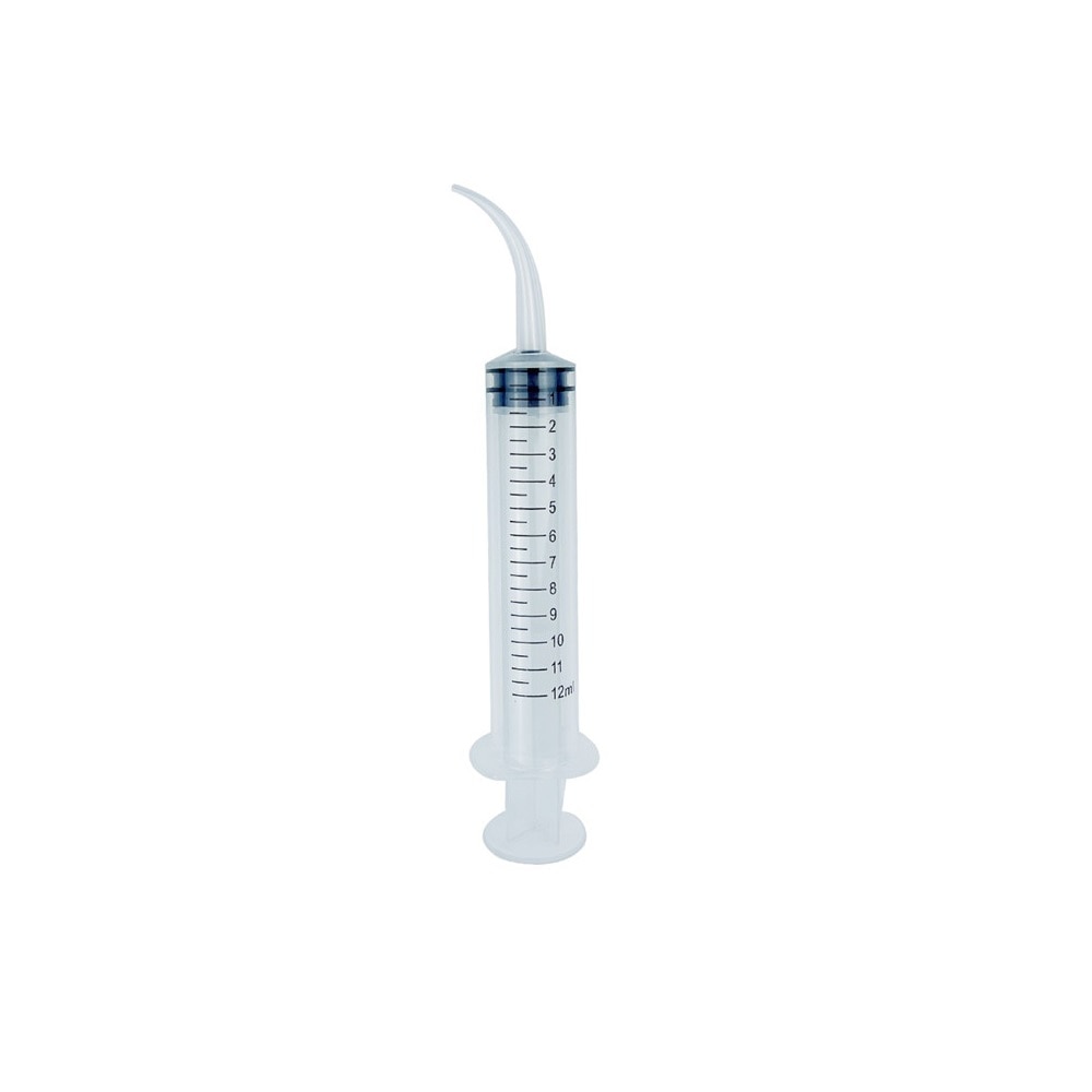 APLANET 8pcs Disposable 12cc Dental Care Dental Syringe Dental Irrigation Syringe with Curved Tip