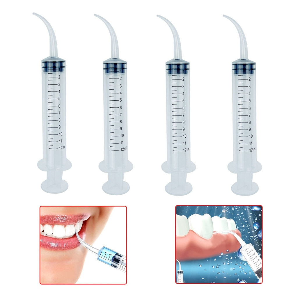 Dental Irrigation Syringe With Curved Tip 12ml Disposable Dental Instrument for Dentist Use Dentistry Consumable Material