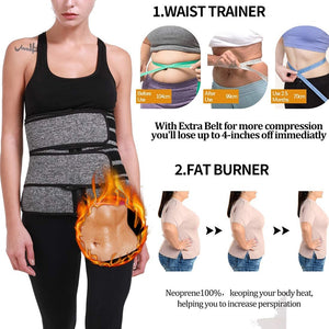 Women Neotex Slimming Fitness Sauna Belts Waist Cinchers Shapewear Hot Belt  with Waist Trainer Sweat Waist Trimmer Shaper Corset