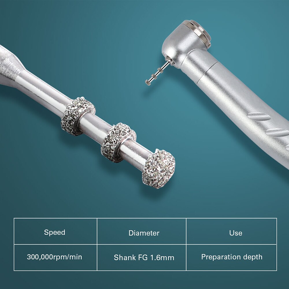 FG Diamond Burs For High Speed Handpiece Medium Grit 1.6mm VP-21 Depth Marking