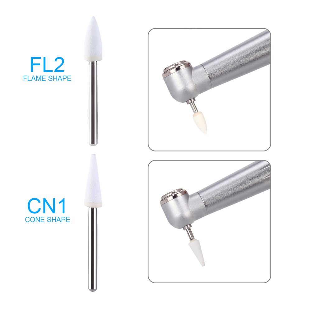 12Pcs/Box Flame White Stone Polishing FG Burs FL2 Abrasion Point Bur Fit High Speed Handpiece 1.6mm