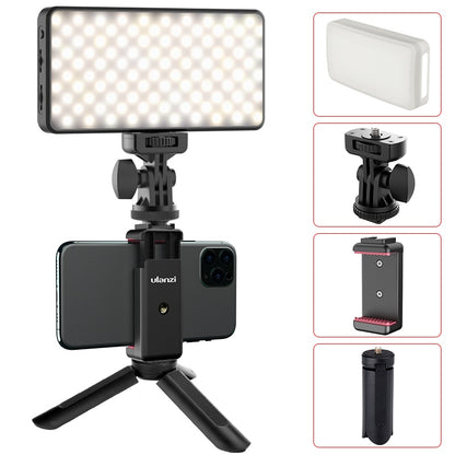 2500k-9000k Led Camera Light With Tripod Phone Holder w/ 360° Ball Head