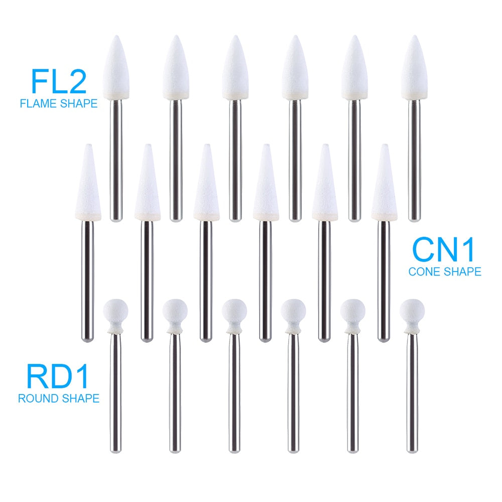 3 Boxes White Stone Polishing FG Burs FL2 CN1 RD1 Fit High Speed Handpiece 1.6mm R.P.M:7,000-10,00