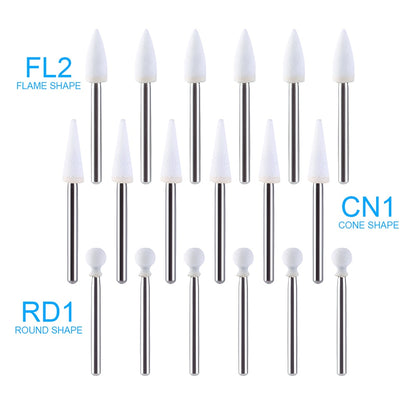 3 Boxes White Stone Polishing FG Burs FL2 CN1 RD1 Fit High Speed Handpiece 1.6mm R.P.M:7,000-10,00