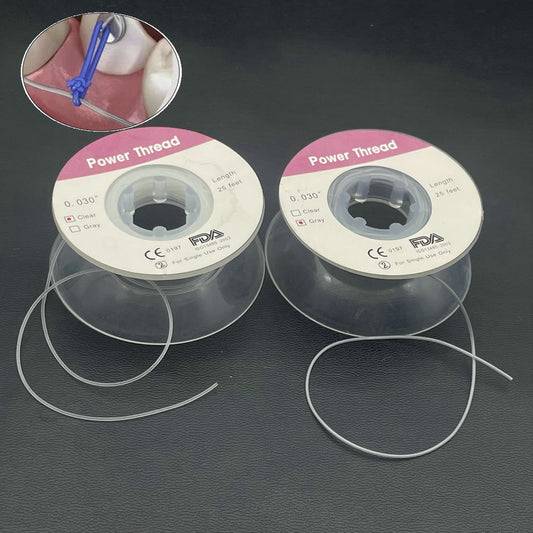 25feet/roll Dental Orthodontic Elastic Power Solid Thread Dental Power Thread 0.030 Dentist Tool - Zing String