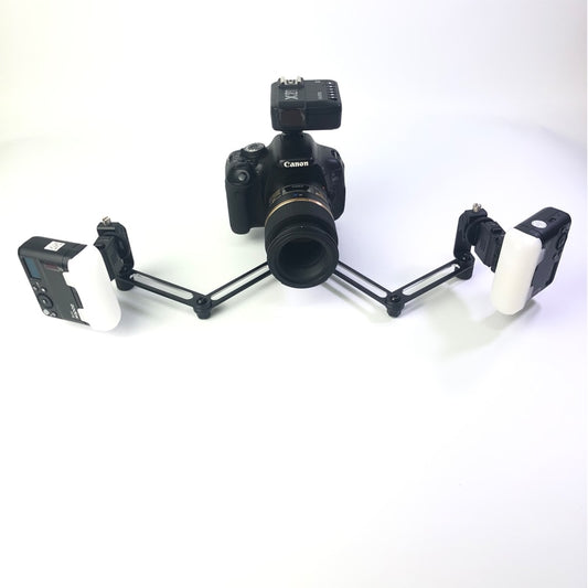 SLR 6D\850D D5100\D7200 Dental Macro photography bottom stand
oral cavity Supplementary light R1C1 320C MF12 twin flash brackets