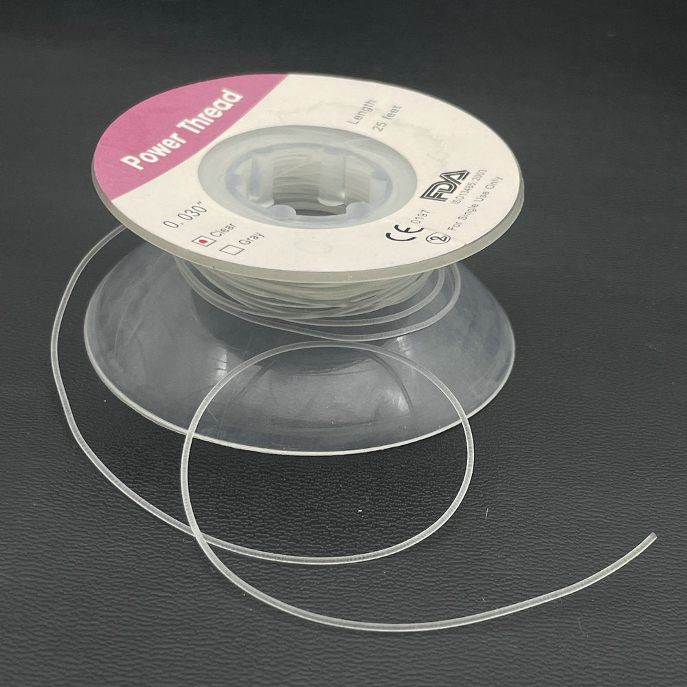 25feet/roll Dental Orthodontic Elastic Power Solid Thread Dental Power Thread 0.030 Dentist Tool - Zing String