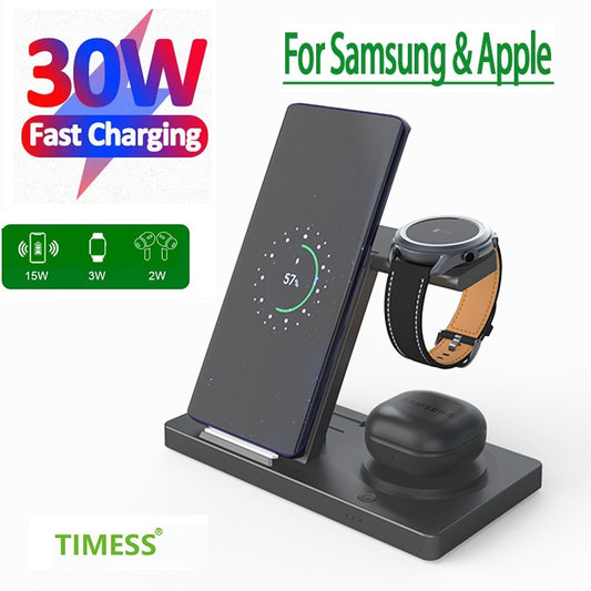 5 in 1 Wireless Charger Stand For ALL iPhones and Samsung and watches - Fast Charging Dock Station