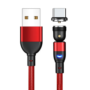 540 Degree Rotating Magnetic Fast Charging Cable - Micro USB Type C Cable for all smartphones