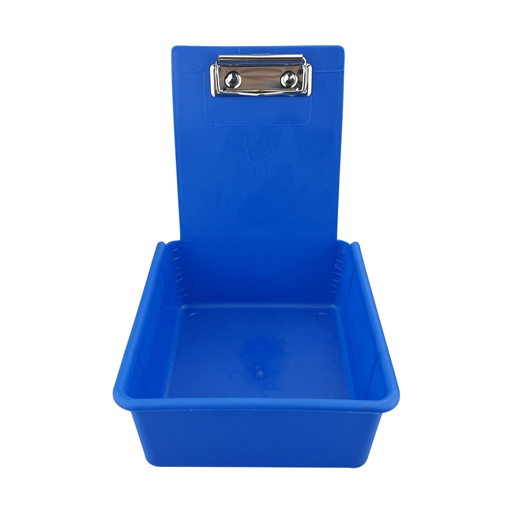 Dental Lab Work Pans Durable Work Tray Box Storage Case With Metal Clip Holder for Dental Laboratory Clinic Dentist Tools