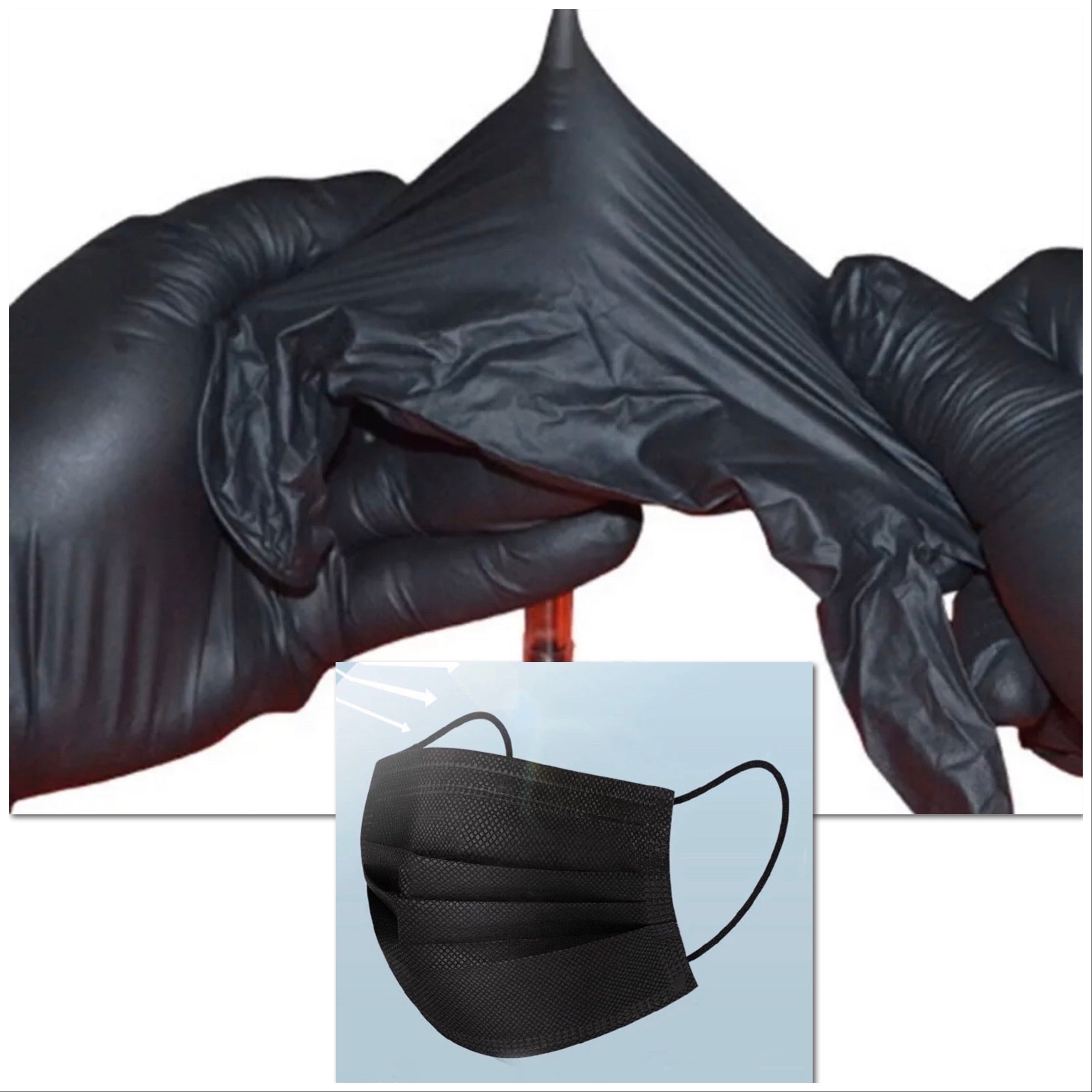 Black Disposable Masks / Gloves - FREE DELIVERY