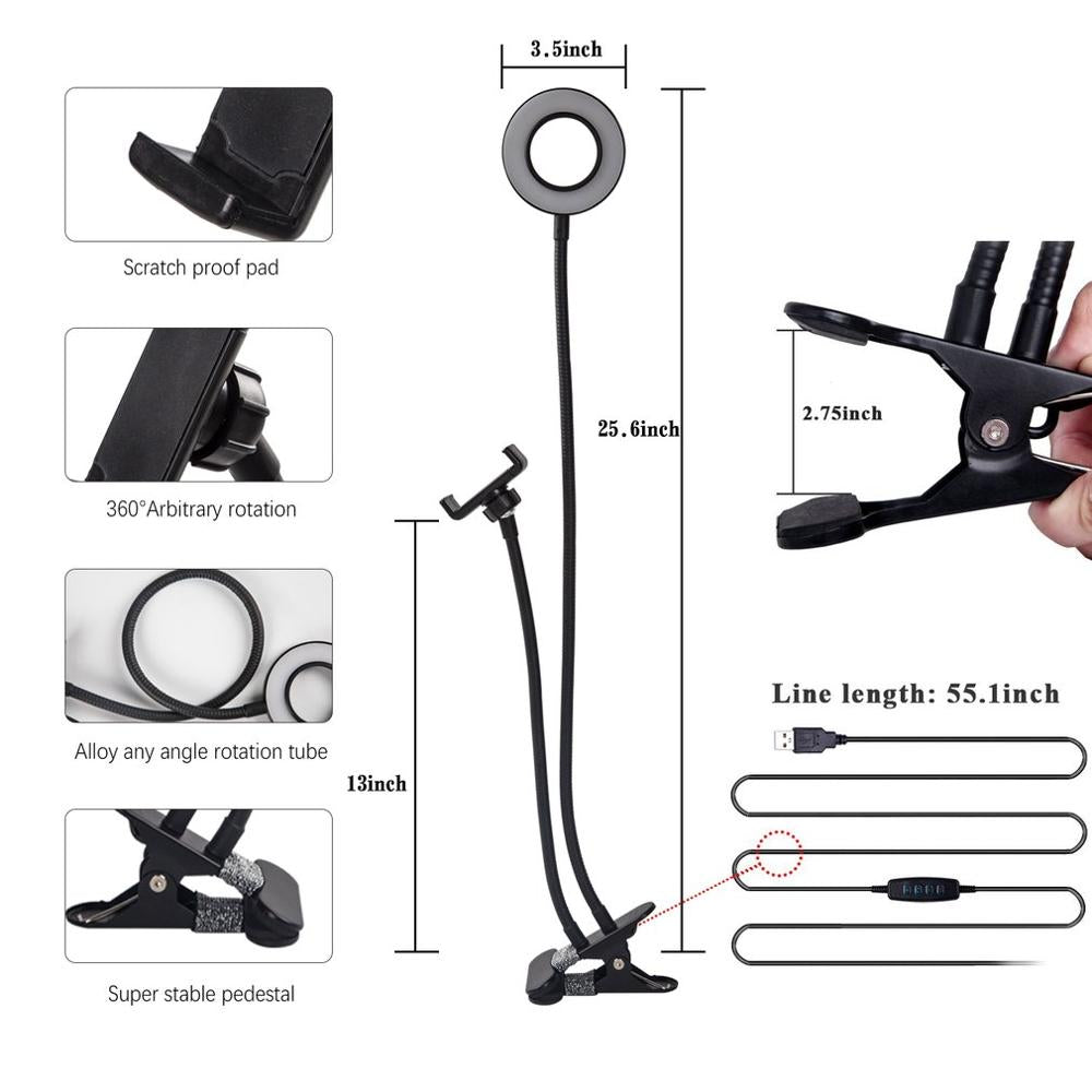 LED Ring Flash With Phone Holder