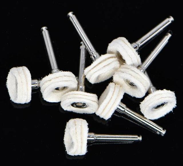 10Pcs Dental Polishing Wheel Wool Cotton Prophy Brushes