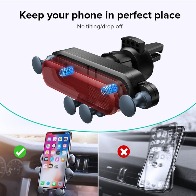 INIU Gravity Car Holder For Phone in Car Air Vent Clip Mount No Magnetic Mobile Phone Holder GPS Stand