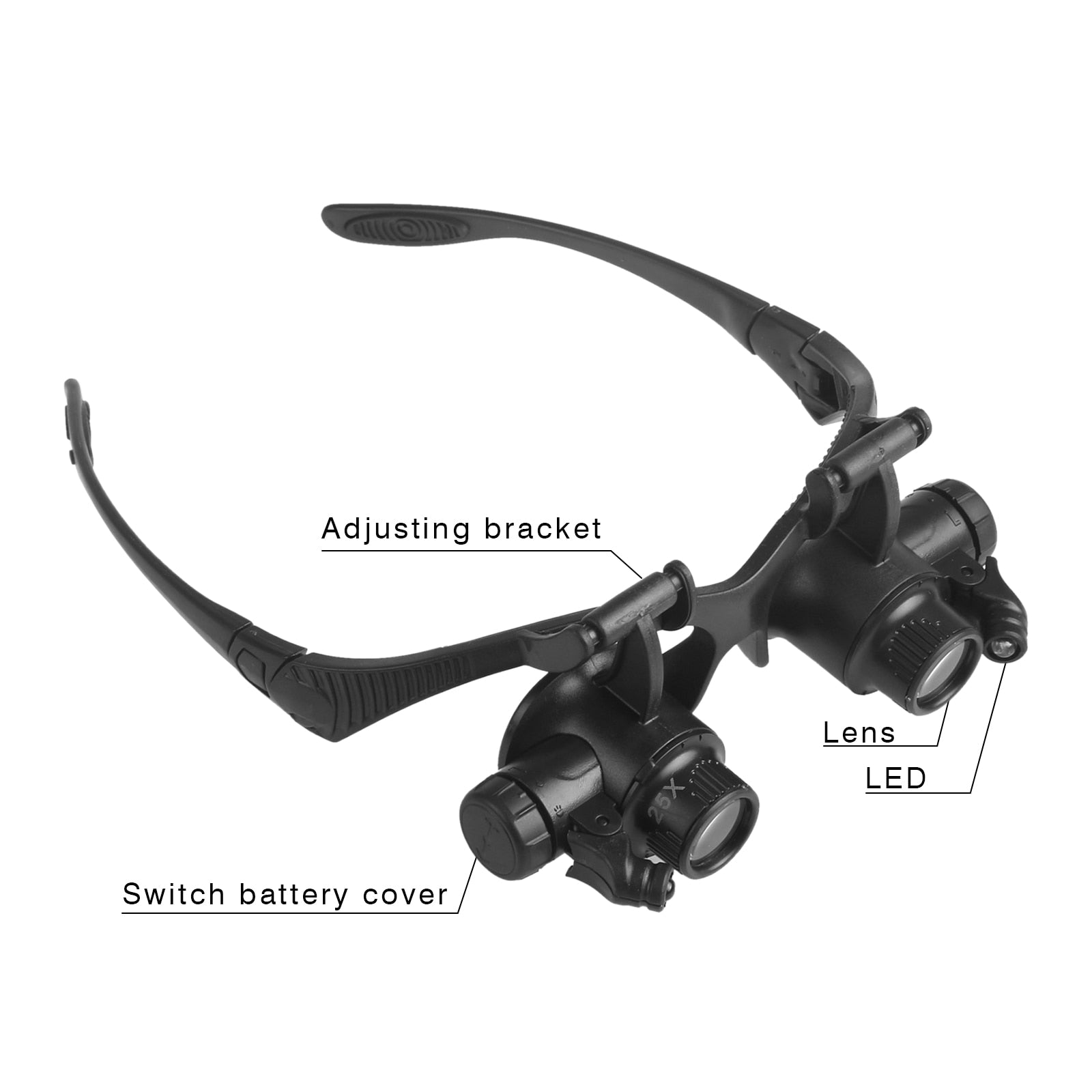 Magnifying Eyeglasses Lights - Adjustable 2 Lens Loupe Led Light