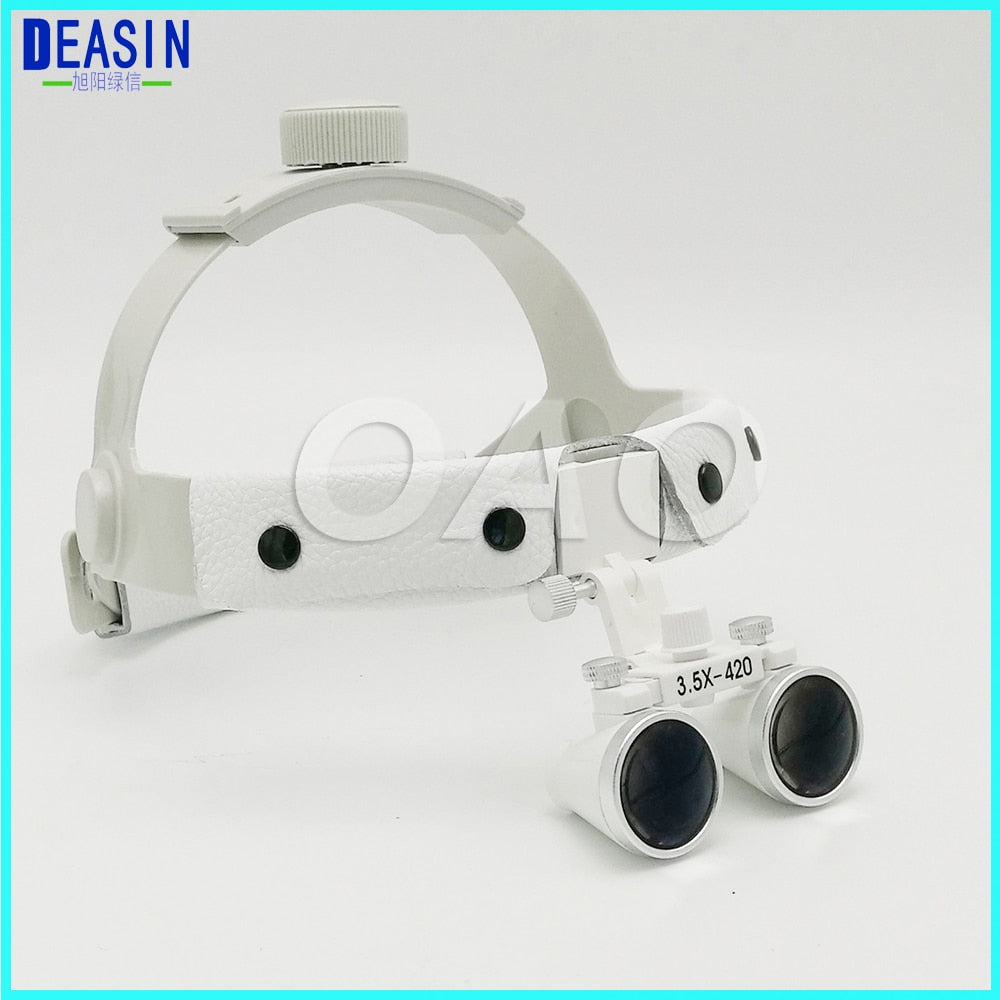 High quality Dental Surgical Binocular X3.5 Leather Headband Loupe and LED Headlight