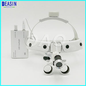 High quality Dental Surgical Binocular X3.5 Leather Headband Loupe and LED Headlight