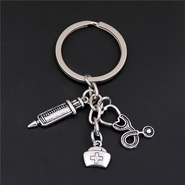 Syringe Stethoscope Keychains