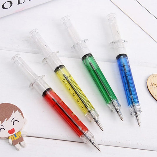 X4 Syringe Gel Pens - Ballpoint Black Ink Liquid,  Medical / Dental Style