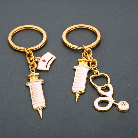 Syringe Stethoscope Keychains